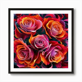 Abstract Roses Art Print