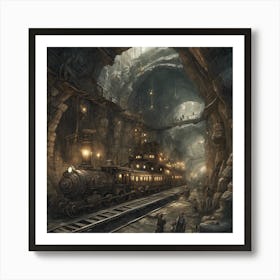 444386 An Underground City, Filled With Steam Powered Tra Xl 1024 V1 0 Art Print