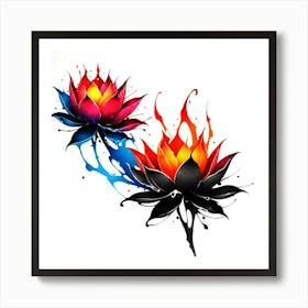 Lotus Flower Tattoo 1 Art Print