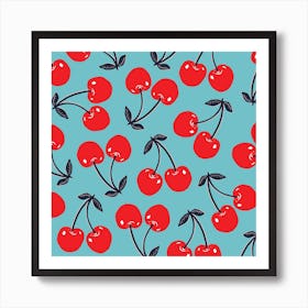 Cherries Square Art Print