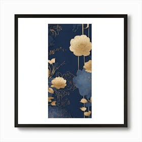 Asian Floral Wallpaper Art Print