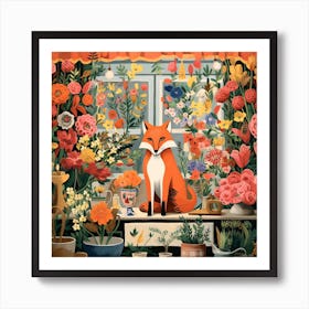 Fox In The Garden Art Print