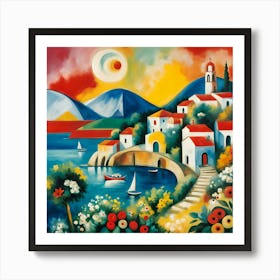 Greece Village 4 Art Print