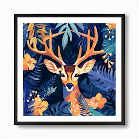 Deer In The Jungle Art Print