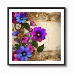 Steampunk Flowers 1 Art Print