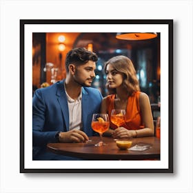 Young Couple In A Bar 1 Art Print