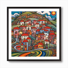 Village In The Mountains 3 Art Print