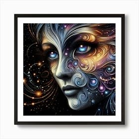 A mystical female face Art Print