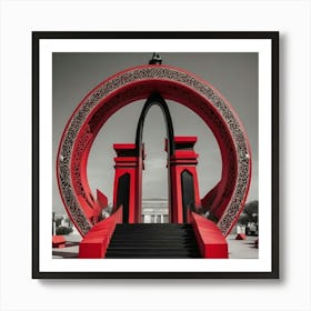 Gran Portal Circular Con Escalera Art Print