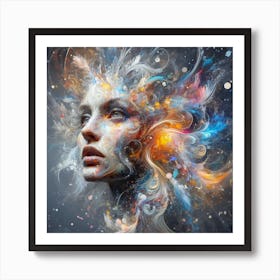 Abstract Of A Woman'S Face Art Print