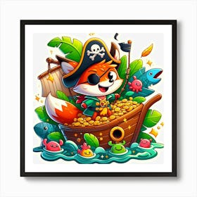 Pirate Fox 1 Art Print