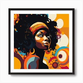 African Woman With Afro 2 Art Print