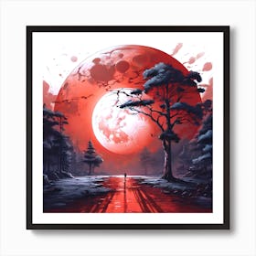 Red Moon Art Print