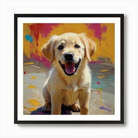 Yellow Labrador Retriever Puppy Art Print