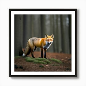 Fox In The Forest 12 Art Print