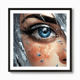 Girl With Blue Eyes Art Print
