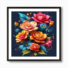 Colorful Flowers Art Print