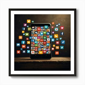 Social Media Icons 1 Art Print