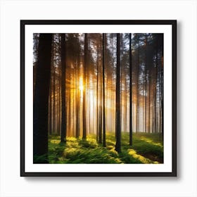 Sunrise In The Forest 14 Art Print