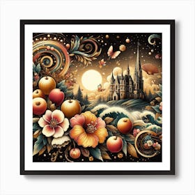 A magical sunset on a sailing ship in the ocean 19 Art Print
