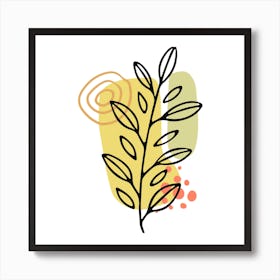 Doodle Leaf Art Print