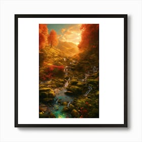 Waterfall In The Forest 1 Art Print