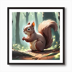 Squirrel In The Woods 7 Art Print