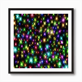 Star Colorful Christmas Abstract Art Print