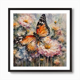 Beautiful Flower in abstract painting Art Print