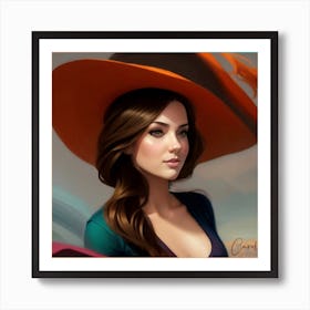 Girl In A Hat Art Print