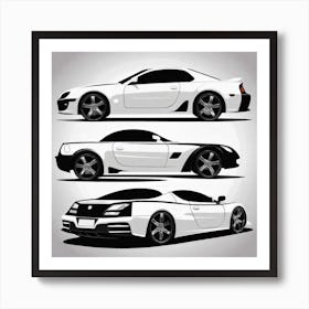 Three Sports Cars Art Print