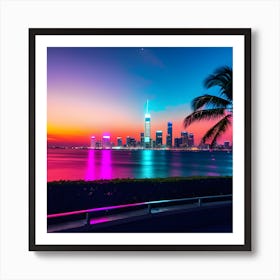 Hong Kong Skyline At Sunset Art Print