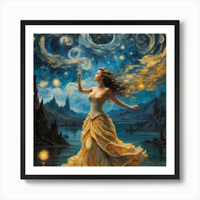 Princess of the Starry Night  Art Print