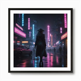 Dark City At Night Art Print