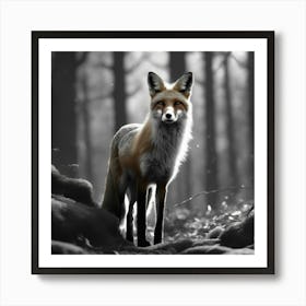 Fox In The Forest 28 Art Print