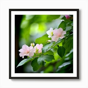 Flowers Leaves Nature Soft Freshness Pastel Botanical Plants Blooms Foliage Serene Delic (4) Art Print