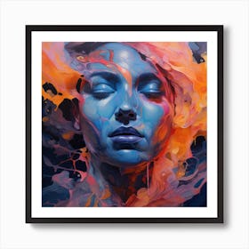 Burning Lady Abstract Thoughts Art Print