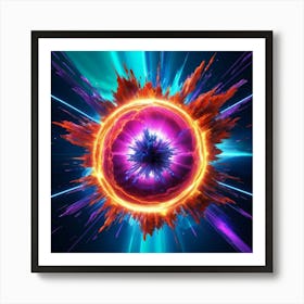 Plasma Explosion Glitch Art 26 Art Print