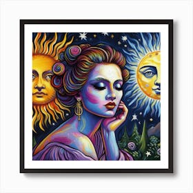 Sun And The Moon 3 Art Print