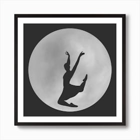 Minimalist Full Moon Silhouette with Dancer - Empowerment - Moon Magic Art Print