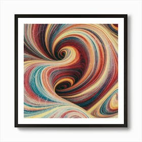 Close-up of colorful wave of tangled paint abstract art 20 Art Print