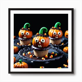 Halloween Cupcakes Art Print