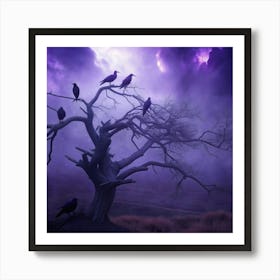 Crows On A Tree Art Print