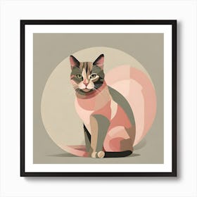 Abstract Cat Art Print