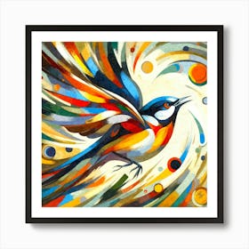 Oil Texture Abstract Bird 3 Copy Art Print