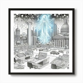 Futuristic Fusion Art Print