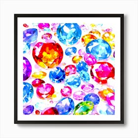 Colorful Gems Art Print