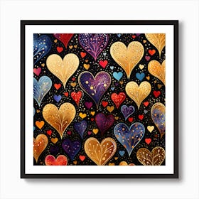 Valentine'S Day Heart Pattern Art Print