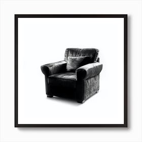 Black Leather Chair Art Print