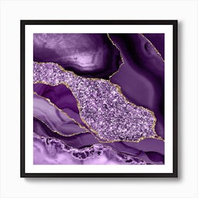 Agate Glitter Ocean Texture 03 Art Print